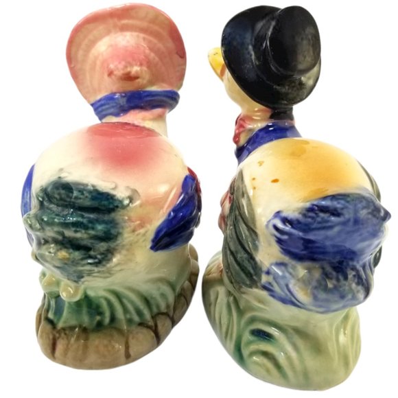 1950s Vintage Set of Mr. & Mrs. Duck Ceramic Salt & Pepper Shakers Made In Japan - Picture 4 of 16